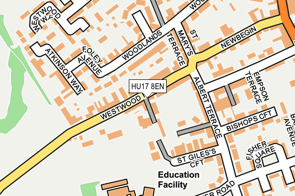 HU17 8EN map - OS OpenMap – Local (Ordnance Survey)