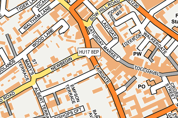 HU17 8EP map - OS OpenMap – Local (Ordnance Survey)
