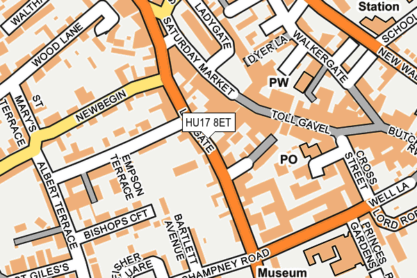 HU17 8ET map - OS OpenMap – Local (Ordnance Survey)