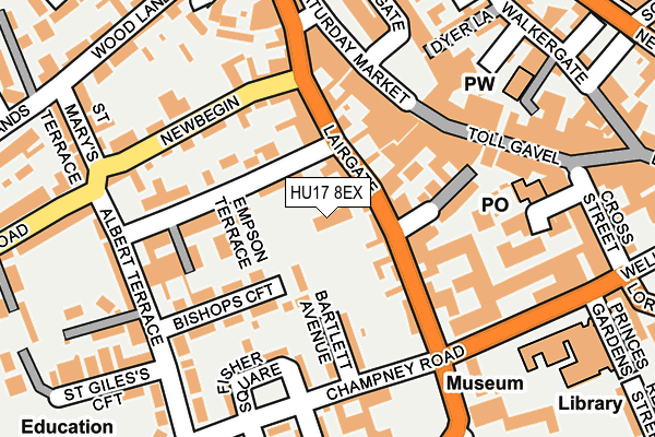 HU17 8EX map - OS OpenMap – Local (Ordnance Survey)