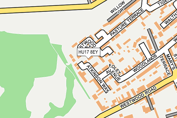 HU17 8EY map - OS OpenMap – Local (Ordnance Survey)