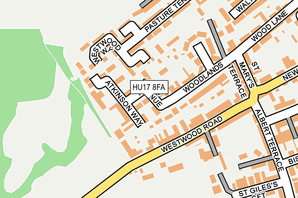 HU17 8FA map - OS OpenMap – Local (Ordnance Survey)