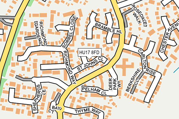 HU17 8FD map - OS OpenMap – Local (Ordnance Survey)