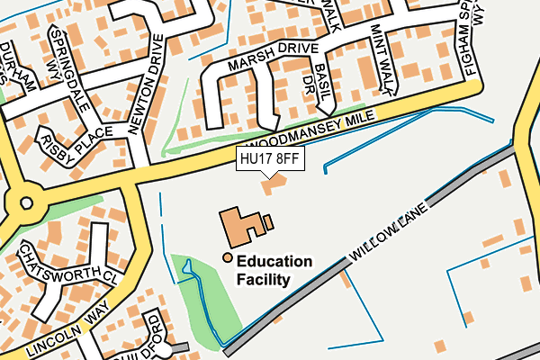 HU17 8FF map - OS OpenMap – Local (Ordnance Survey)