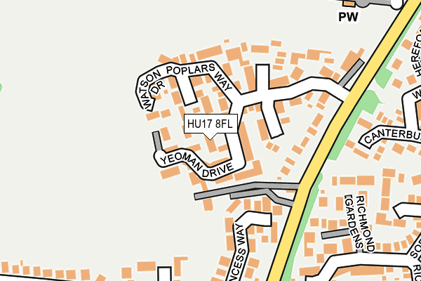 HU17 8FL map - OS OpenMap – Local (Ordnance Survey)