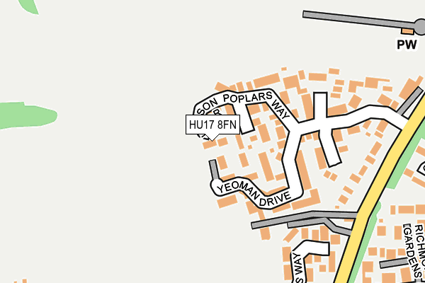 HU17 8FN map - OS OpenMap – Local (Ordnance Survey)