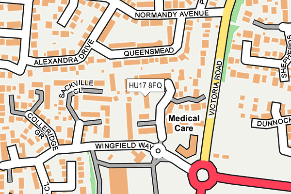 HU17 8FQ map - OS OpenMap – Local (Ordnance Survey)