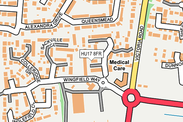 HU17 8FR map - OS OpenMap – Local (Ordnance Survey)