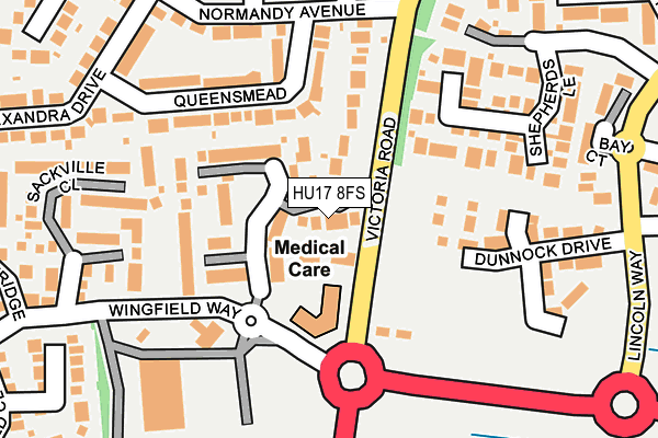 HU17 8FS map - OS OpenMap – Local (Ordnance Survey)