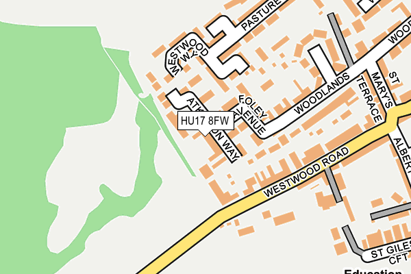 HU17 8FW map - OS OpenMap – Local (Ordnance Survey)
