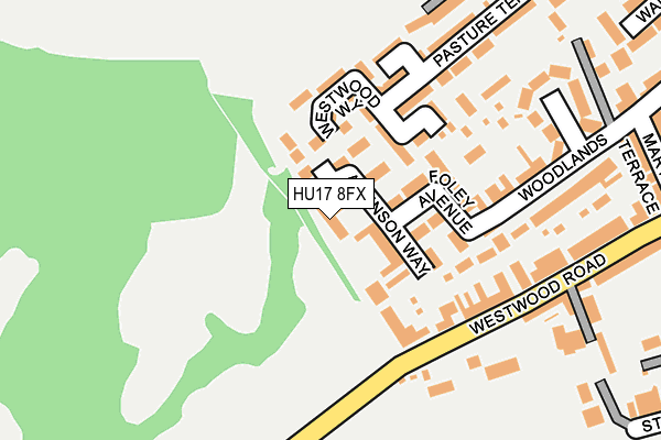 HU17 8FX map - OS OpenMap – Local (Ordnance Survey)