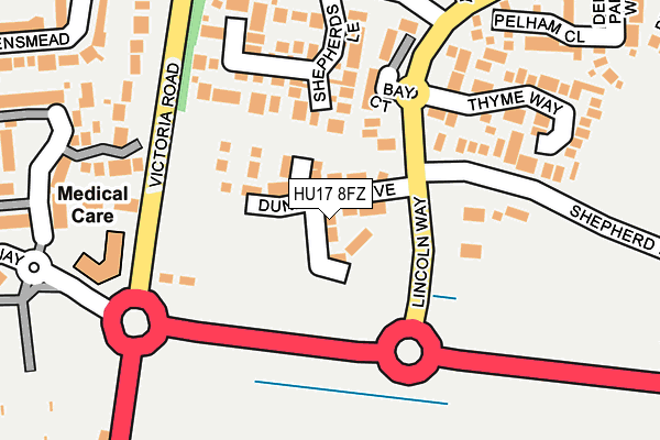 HU17 8FZ map - OS OpenMap – Local (Ordnance Survey)