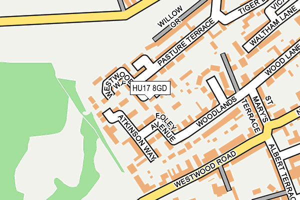 HU17 8GD map - OS OpenMap – Local (Ordnance Survey)