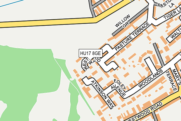 HU17 8GE map - OS OpenMap – Local (Ordnance Survey)
