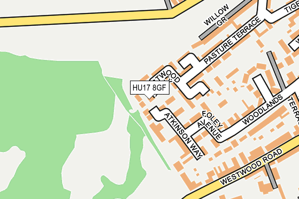 HU17 8GF map - OS OpenMap – Local (Ordnance Survey)