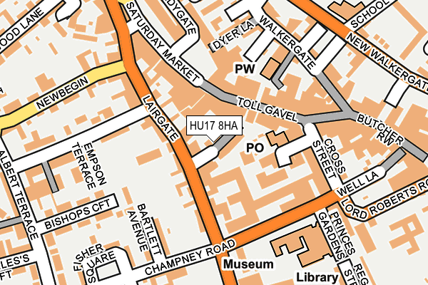 HU17 8HA map - OS OpenMap – Local (Ordnance Survey)