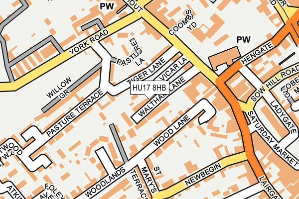 HU17 8HB map - OS OpenMap – Local (Ordnance Survey)