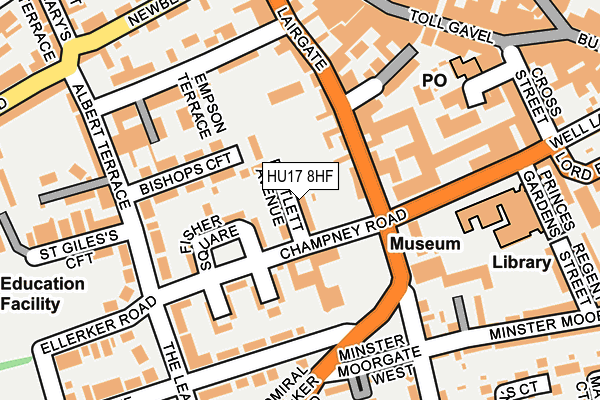 HU17 8HF map - OS OpenMap – Local (Ordnance Survey)
