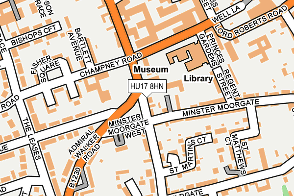 HU17 8HN map - OS OpenMap – Local (Ordnance Survey)