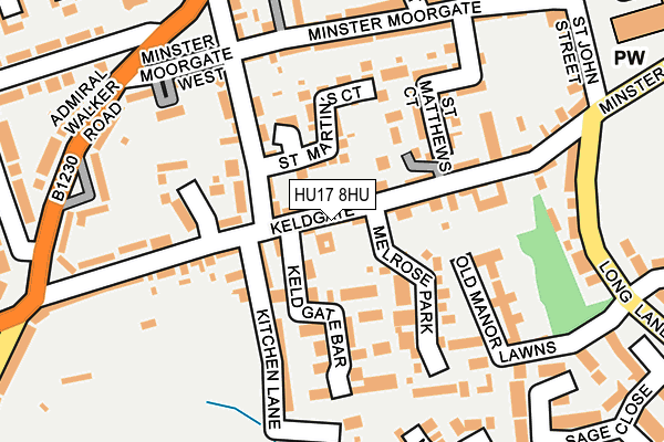 HU17 8HU map - OS OpenMap – Local (Ordnance Survey)
