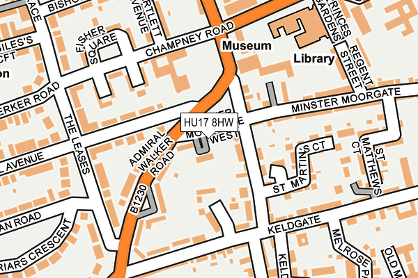HU17 8HW map - OS OpenMap – Local (Ordnance Survey)