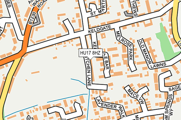 HU17 8HZ map - OS OpenMap – Local (Ordnance Survey)