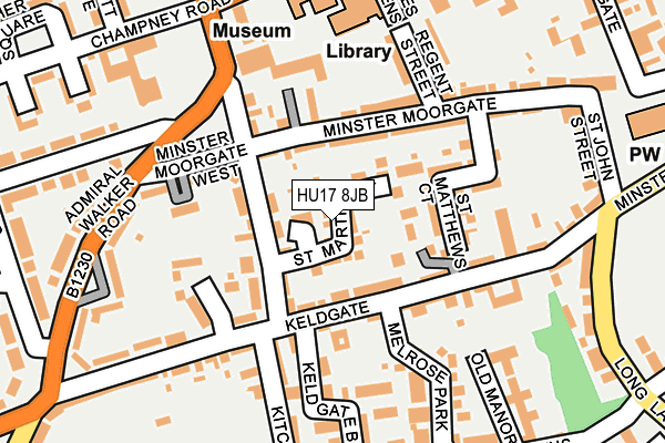 HU17 8JB map - OS OpenMap – Local (Ordnance Survey)