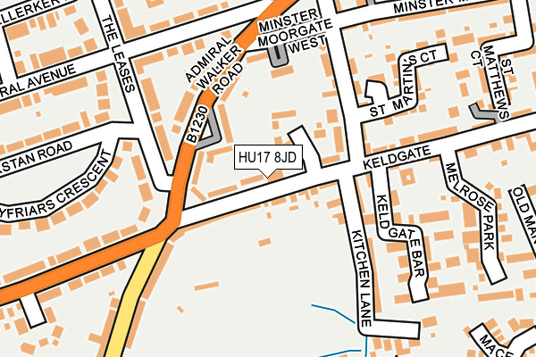 HU17 8JD map - OS OpenMap – Local (Ordnance Survey)