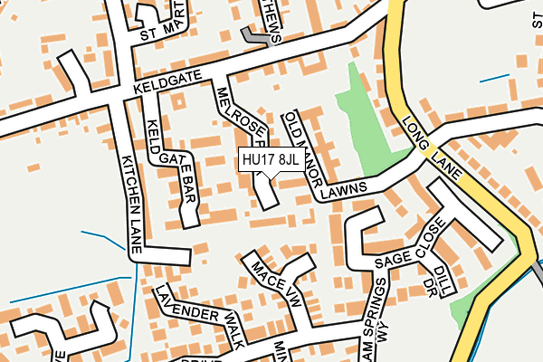 HU17 8JL map - OS OpenMap – Local (Ordnance Survey)