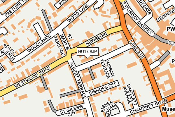 HU17 8JP map - OS OpenMap – Local (Ordnance Survey)