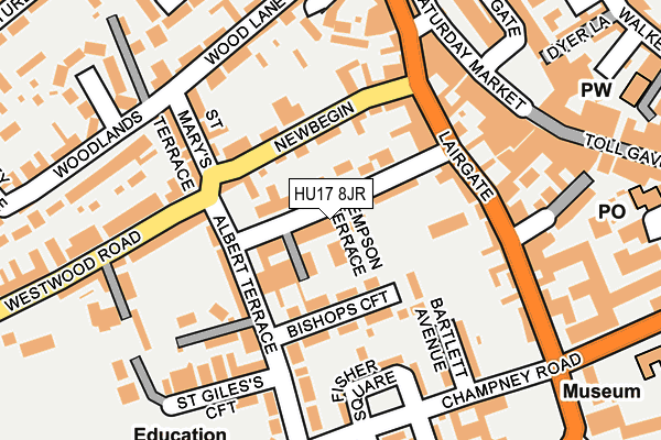 HU17 8JR map - OS OpenMap – Local (Ordnance Survey)