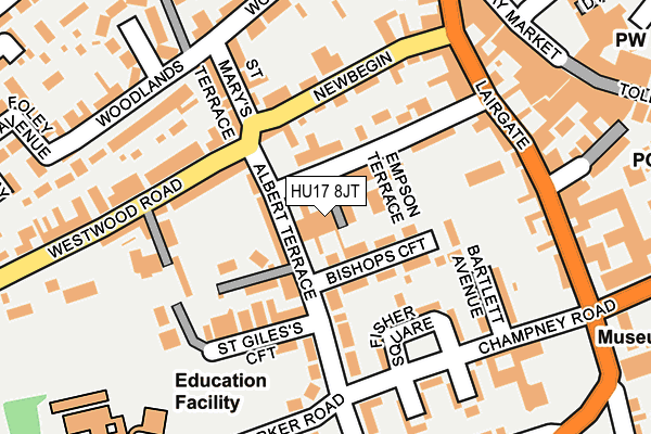HU17 8JT map - OS OpenMap – Local (Ordnance Survey)