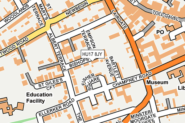 HU17 8JY map - OS OpenMap – Local (Ordnance Survey)