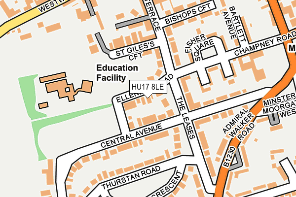 HU17 8LE map - OS OpenMap – Local (Ordnance Survey)