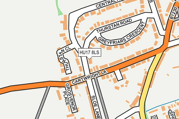 HU17 8LS map - OS OpenMap – Local (Ordnance Survey)