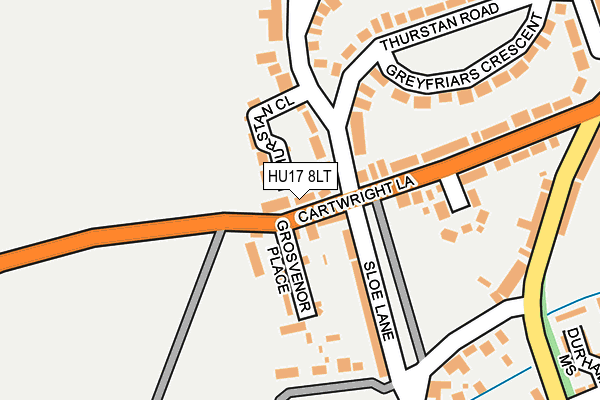 HU17 8LT map - OS OpenMap – Local (Ordnance Survey)