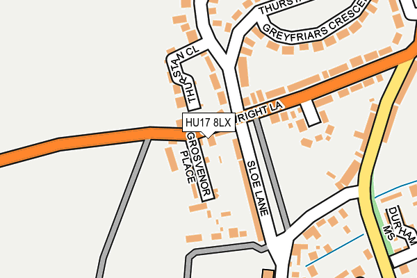 HU17 8LX map - OS OpenMap – Local (Ordnance Survey)
