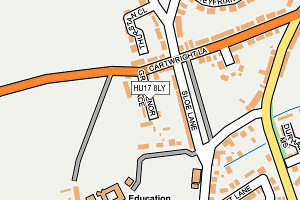 HU17 8LY map - OS OpenMap – Local (Ordnance Survey)
