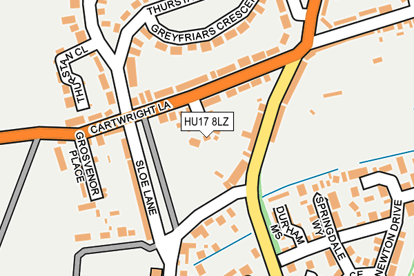 HU17 8LZ map - OS OpenMap – Local (Ordnance Survey)