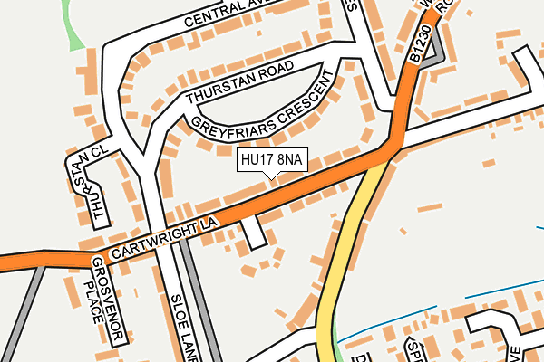 HU17 8NA map - OS OpenMap – Local (Ordnance Survey)