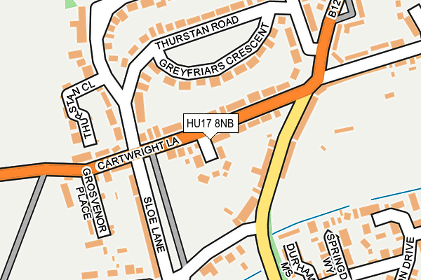 HU17 8NB map - OS OpenMap – Local (Ordnance Survey)