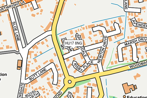 HU17 8NG map - OS OpenMap – Local (Ordnance Survey)