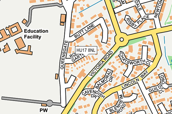 HU17 8NL map - OS OpenMap – Local (Ordnance Survey)