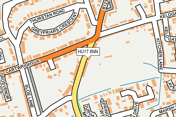 HU17 8NN map - OS OpenMap – Local (Ordnance Survey)