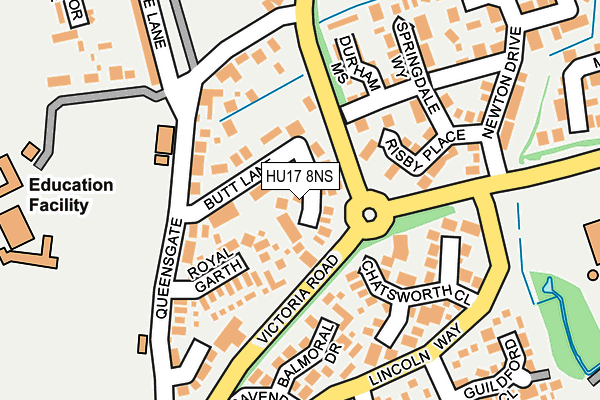 HU17 8NS map - OS OpenMap – Local (Ordnance Survey)