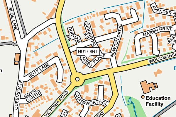 HU17 8NT map - OS OpenMap – Local (Ordnance Survey)