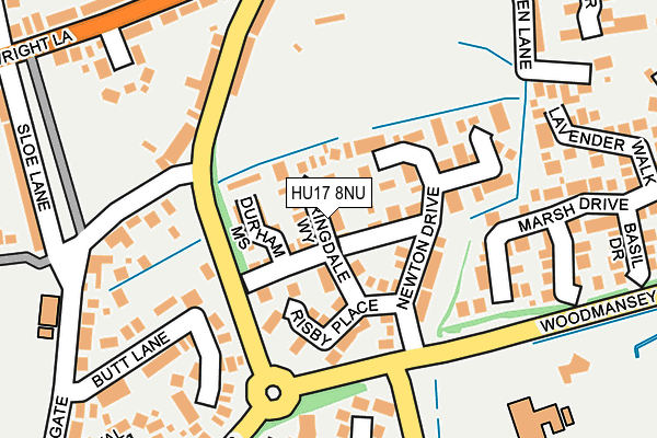 HU17 8NU map - OS OpenMap – Local (Ordnance Survey)