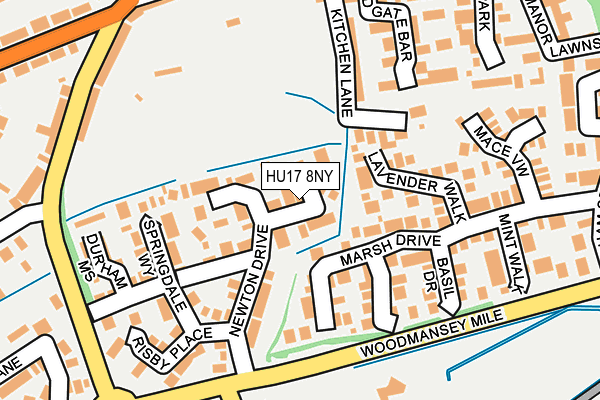 HU17 8NY map - OS OpenMap – Local (Ordnance Survey)
