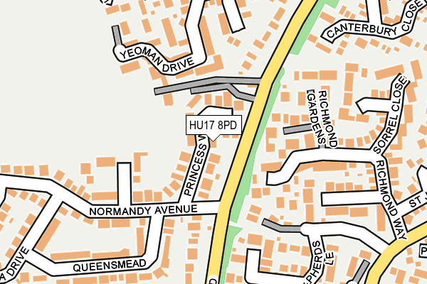 HU17 8PD map - OS OpenMap – Local (Ordnance Survey)