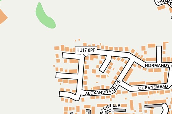 HU17 8PF map - OS OpenMap – Local (Ordnance Survey)